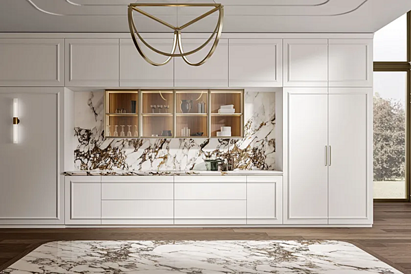 Maßgefertigte Holzküche mit Insel Radha 1 0 Old Line Fabrik Oldline aus Italien. Foto №10