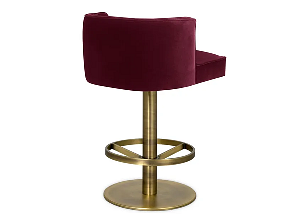 Drehbarer Hocker aus Samt mit gepolsterter Rückenlehne BRABBU Bourbon II Fabrik BRABBU aus Italien. Foto №4