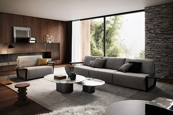 Ovaler niedriger Couchtisch aus Marmor für das Wohnzimmer Giotto i 4 Mariani Fabrik i 4 Mariani aus Italien. Foto №8