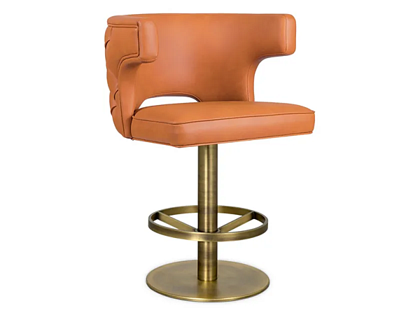 Drehbarer Hochlehner aus Leder mit Armlehnen BRABBU Kansas II Stool Fabrik BRABBU aus Italien. Foto №3