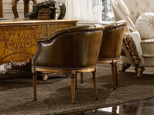 Lederstuhl mit Armlehnen A.R. Arredamenti Dolcevita 217 Fabrik A.R.ARREDAMENTI SRL aus Italien. Foto №3