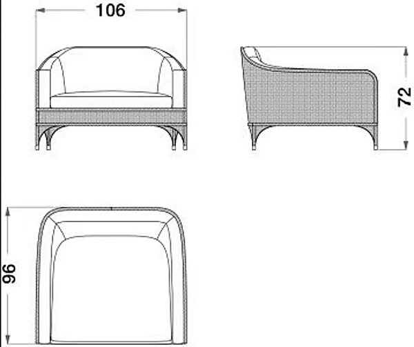 Gartenarmchair mit Armlehnen aus Holz und Stoff CPRN HOMOOD OD1031 Fabrik CPRN HOMOOD aus Italien. Foto №2