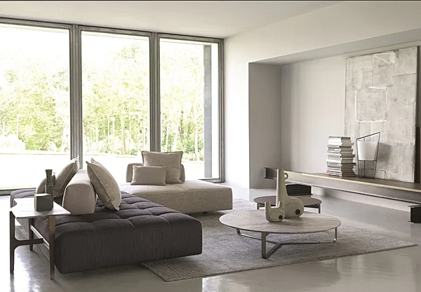Ecksofa aus Stoff mit weicher Rückenlehne Flou Softbench Fabrik Flou aus Italien. Foto №7