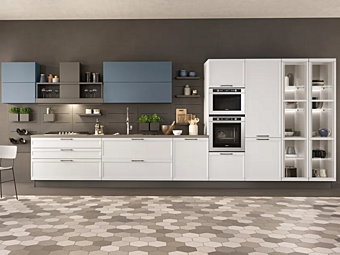 Lineare Einbauküche mit Griffen LUBE CUCINE Flavour Bridge 4