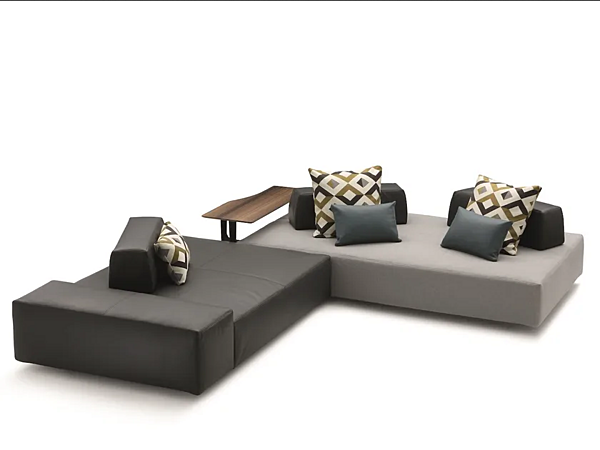 Ecksofa aus Stoff mit weicher Rückenlehne Flou Softbench Fabrik Flou aus Italien. Foto №1