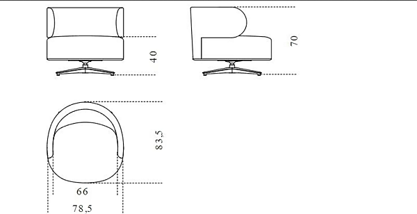 Drehstuhl mit abnehmbarem Bezug Akiko Lounge Gallotti Radice Fabrik Gallotti & Radice aus Italien. Foto №2