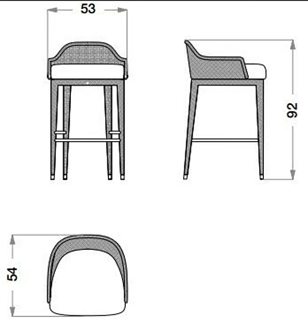 Hochwertiger Holz- und Stoffhocker für den Außenbereich CPRN HOMOOD OD1026 Fabrik CPRN HOMOOD aus Italien. Foto №2