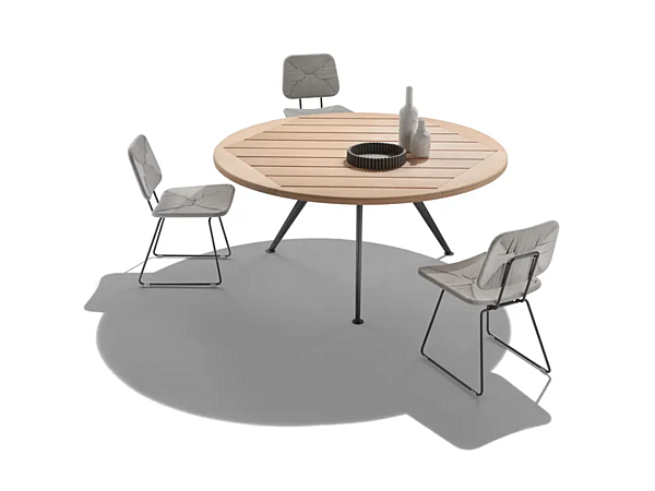 Runder Gartentisch aus Iroko FLEXFORM Zefiro Outdoor Fabrik FLEXFORM aus Italien. Foto №3