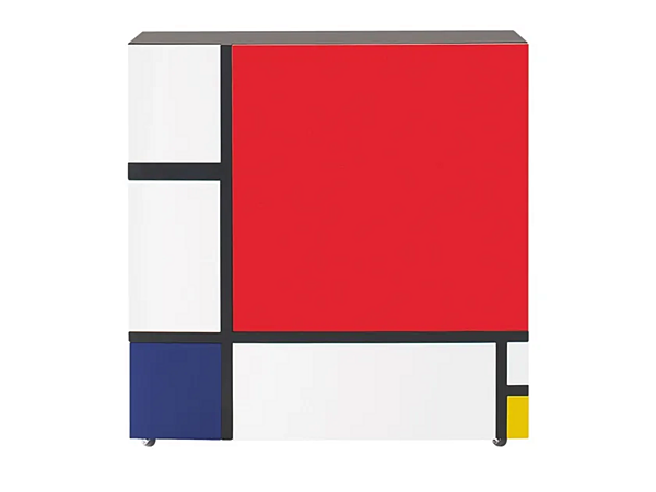 Hochschrank aus Holz mit geometrischem Design Cappellini Hommage an Mondrian Fabrik Cappellini aus Italien. Foto №1