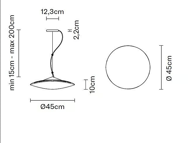 LED Pendelleuchte aus geblasenem Glas Fabbian Loop Fabrik Fabbian aus Italien. Foto №15