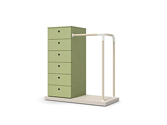 Bänke mit Schubladen aus Holz Nidi Loop System Fabrik nidi aus Italien