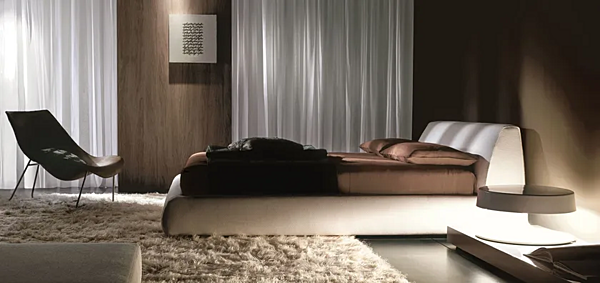 Doppeltbett mit gepolsterter Rückenlehne aus Stoff i 4 Mariani Be Look Fabrik i 4 Mariani aus Italien. Foto №3
