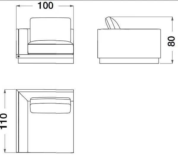 Ecksofa aus Leder und Stoff Sesto Senso CPRN HOMOOD S550, S552DX/SX, S553, S554, S555 Fabrik CPRN HOMOOD aus Italien. Foto №10