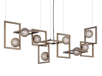 Pendelleuchte aus Metall und Pyrex Rhythm von Euroluce Lampadari Fabrik EUROLUCE LAMPADARi aus Italien