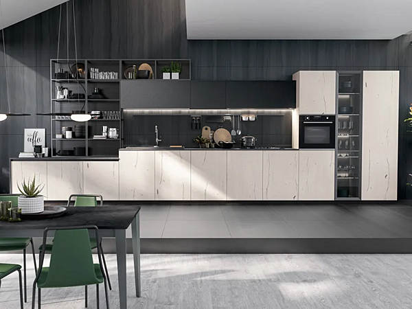 Eingebaute Küche aus Holz LUBE CUCINE Oltre Design 01 Fabrik LUBE CUCINE aus Italien. Foto №1