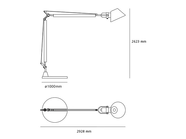 LED напольная лампа с поворотной ручкой Tolomeo XXL Outdoor материал алюминий бренд Artemide 1532150A, 1535150A Fabrik Artemide aus Italien. Foto №6