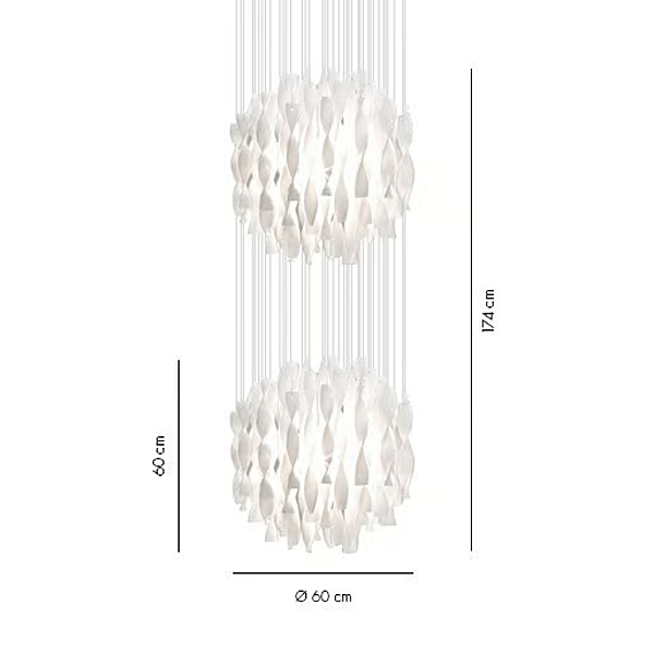 Murano Glas Kronleuchter Aura AXOLIGHT SP AU 45/2, SP AU 60/2 Fabrik Axolight aus Italien. Foto №7