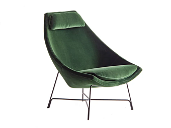 Lederarmchair mit Kopfstütze Potocco Cut 910 PL 910/PL Fabrik POTOCCO aus Italien