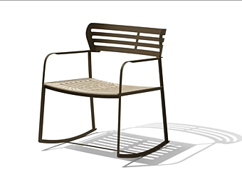 Schaukelstuhl mit Armlehnen aus Aluminium GEA GIORGETTI 87042