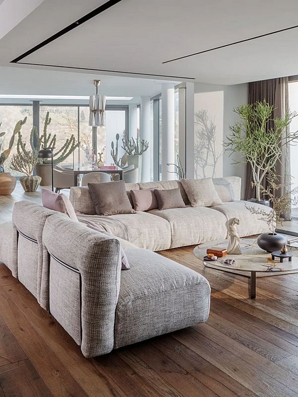 Ecksofa mit abnehmbarem Bezug aus Stoff Flou Fiocco Fabrik Flou aus Italien. Foto №3