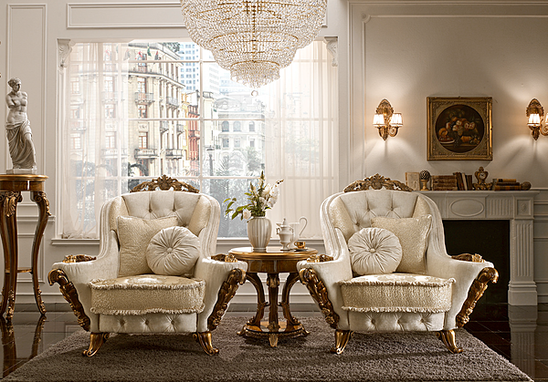 Tufted Fabric Armchair with Armrests A.R. Arredamenti Dolcevita 281 Fabrik A.R.ARREDAMENTI SRL aus Italien. Foto №3