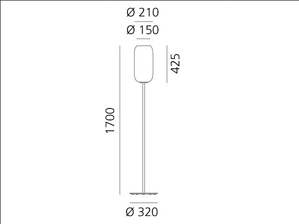 Stehlampe aus geblasenem Glas mit LED Artemide Gople Fabrik Artemide aus Italien. Foto №7