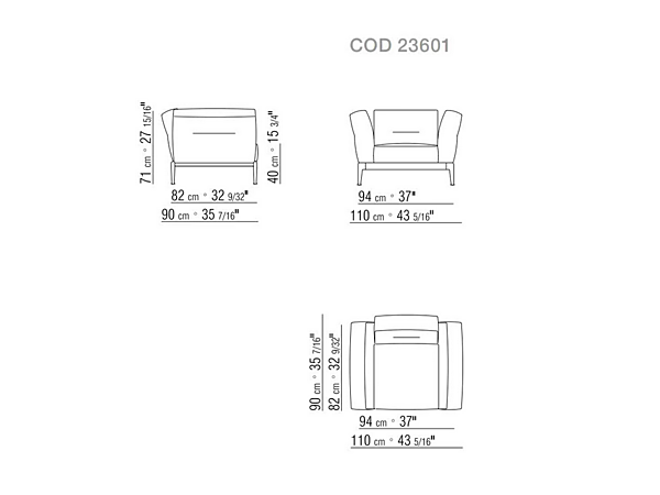 Lederarmchair mit Armlehnen FLEXFORM ADDA Fabrik FLEXFORM aus Italien. Foto №4