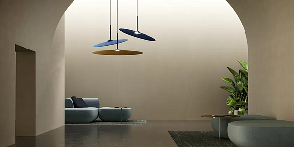 LED Pendelleuchte aus recyceltem PET Fabbian Acustica Fabrik Fabbian aus Italien. Foto №5