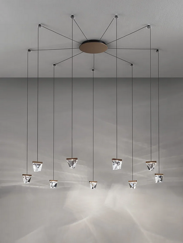 LED Kristallpendelleuchte Tripla 9 Spots Fabbian Fabrik Fabbian aus Italien. Foto №2