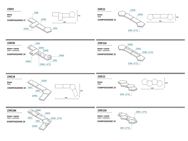 Modularer Stoffsofa Bento VARASCHIN 239 Fabrik VARASCHIN aus Italien. Foto №20