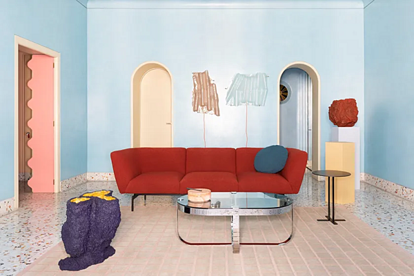 Ecksofa aus Stoff mit weicher Rückenlehne Saba Rendez Vous Fabrik SABA aus Italien. Foto №14