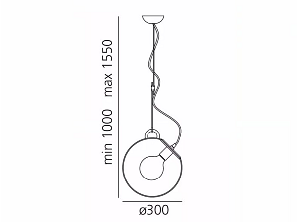 Pendelleuchte aus Glas und Stahl Miconos Artemide A031000, A031010 Fabrik Artemide aus Italien. Foto №7