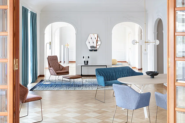 Hochlehner Sessel mit Stoffbezug Saba New York Fabrik SABA aus Italien. Foto №5