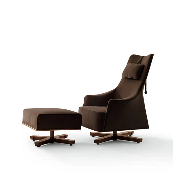 Hocker mit vier Speichenbasis aus Stoff GIORGETTI Mobius Fabrik GIORGETTI aus Italien. Foto №2