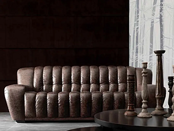 Dreisitzer Ledersofa mit weicher Rückenlehne CORTEZARI VICTOR 630