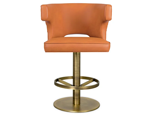 Drehbarer Hochlehner aus Leder mit Armlehnen BRABBU Kansas II Stool Fabrik BRABBU aus Italien. Foto №2