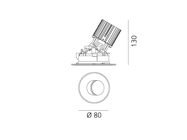 LED verstellbarer runder Aluminium Spot Alles Artemide Fabrik Artemide aus Italien. Foto №17