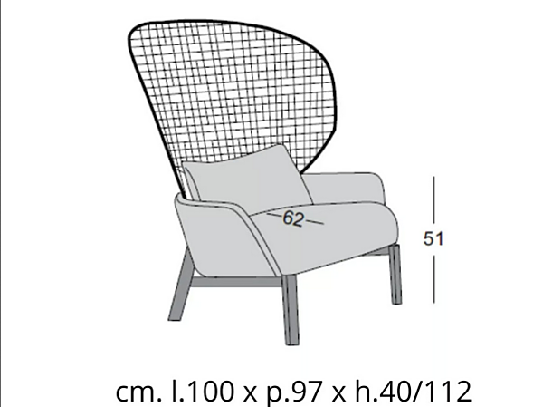 Sessel mit Armlehnen aus Okoume CASAMILANO ELTON PAVONE Fabrik CASAMILANO aus Italien. Foto №5