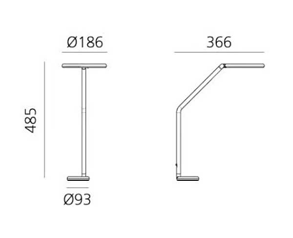 Metall Tischlampe Vine Light Artemide 1565030A Fabrik Artemide aus Italien. Foto №2