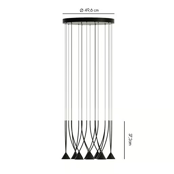 Pendelleuchte aus recyceltem Glas und Nylon AXOLIGHT Jewel Fabrik Axolight aus Italien. Foto №12