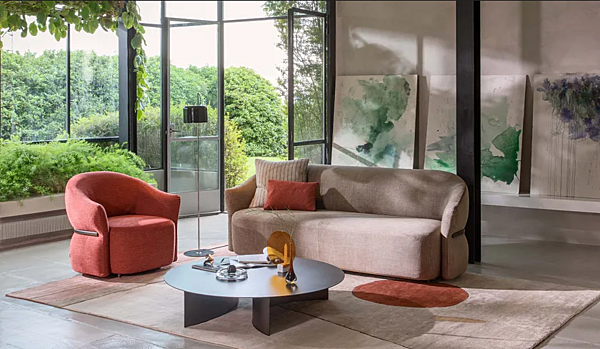 Dreisitzer Sofa mit gepolsterter Rückenlehne Flou Madame Butterfly Fabrik Flou aus Italien. Foto №4