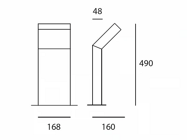 LED Aluminium Bollard Light Chilone Artemide Fabrik Artemide aus Italien. Foto №12