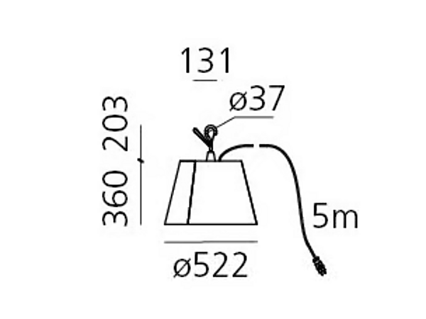 Außenpendelleuchte Stoff Tolomeo Paralume Artemide T076050 Fabrik Artemide aus Italien. Foto №5