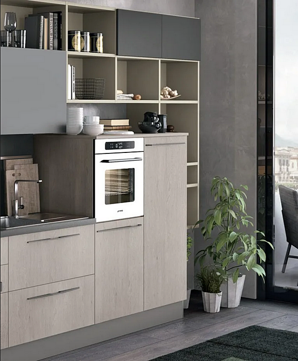 Lineare Einbauküche aus Holz LUBE CUCINE Clover 03 Fabrik LUBE CUCINE aus Italien. Foto №2