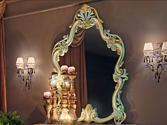 Wandmontierter gerahmter Spiegel Modenese Luxury Interiors 11631 Wandmontierter gerahmter Spiegel Modenese Luxury Interiors 11631 Fabrik MODENESE GASTONE aus Italien