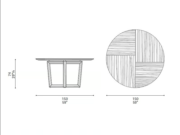 Runder Tisch aus Massivholz Bolero POLTRONA FRAU Fabrik POLTRONA FRAU aus Italien. Foto №2