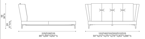Doppelbett mit gepolstertem Kopfteil aus Stoff POLTRONA FRAU Bretagne Fabrik POLTRONA FRAU aus Italien. Foto №5