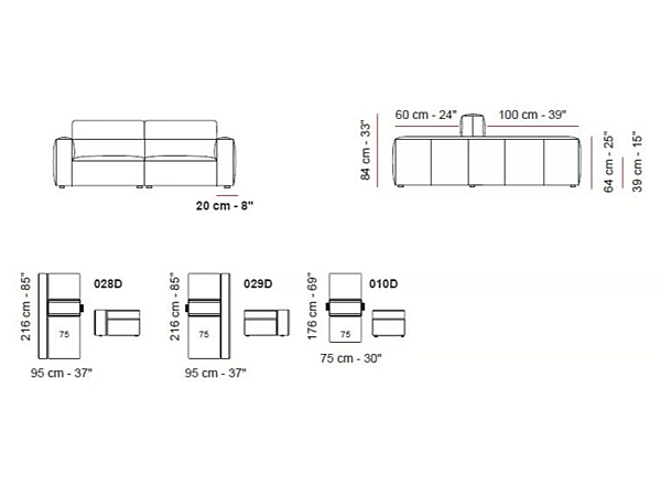 Ecksofa mit Chaiselongue Manhattan 6-Sitzer Marinelli Home M1066 Fabrik Marinelli Home aus Italien. Foto №6