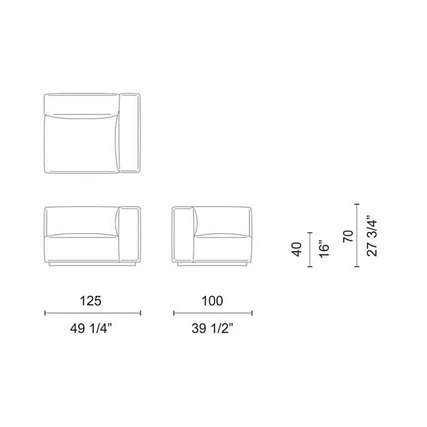 Modularer Stoffsofa Oblong Plus Cappellini Fabrik Cappellini aus Italien. Foto №9