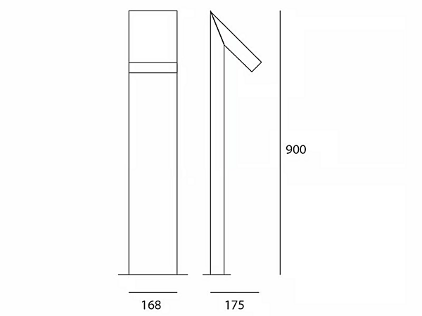 LED Aluminium Bollard Light Chilone Artemide Fabrik Artemide aus Italien. Foto №10